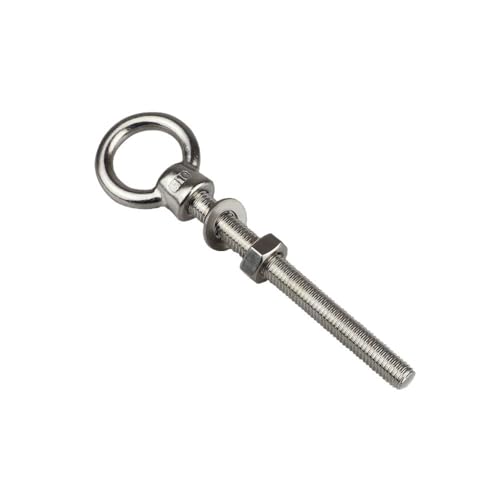 2-Pack 3/8" x 4" Heavy Duty Stainless Steel Eye Bolts with Nuts & Washers - Lifting Eye Screw