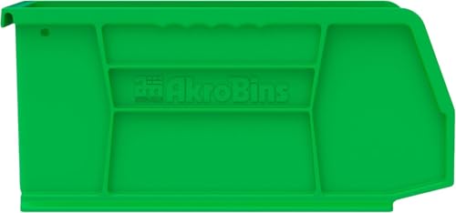 Akro-Mils 30230 AkroBins Plastic Hanging Stackable Storage Organizer Bin, 11-Inch x 5-Inch x 5-Inch, Green, 12-Pack - color: Green