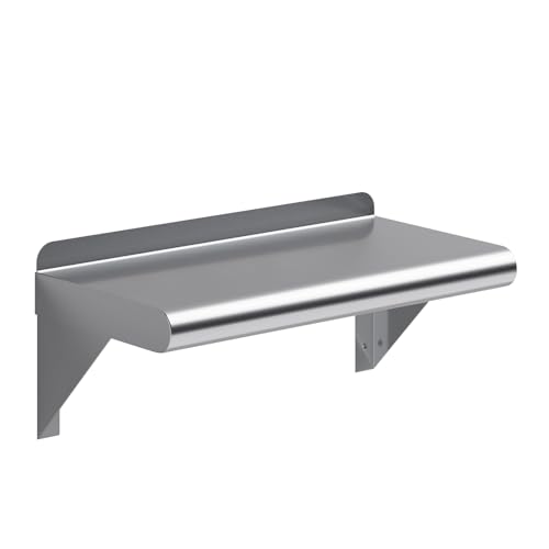 AmGood 16" Long X 8" Deep Stainless Steel Wall Shelf | NSF Certified | Appliance & Equipment Metal Shelving | Kitchen, Restaurant, Garage, Laundry, Utility Room - size: 16 in. x 8 in.