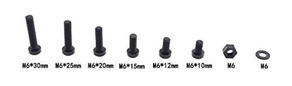 Metric M6 Black Nylon Phillips Pan-Head Screws, Nuts & Washers Kit - color: Black-M6