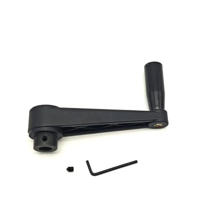5"" Nylon Crank Handle Drill Press Revolving Handle with Round or Square Installation Hole Smooth 360 Degree Operation for Industry Lathe Milling Grinding Machine (Round Hole 14x125), Black - size: Round Hole 14x125