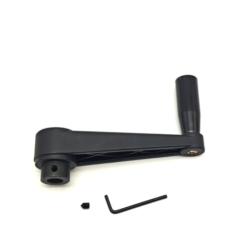 5"" Nylon Crank Handle Drill Press Revolving Handle with Round or Square Installation Hole Smooth 360 Degree Operation for Industry Lathe Milling Grinding Machine (Round Hole 14x125), Black - size: Round Hole 14x125