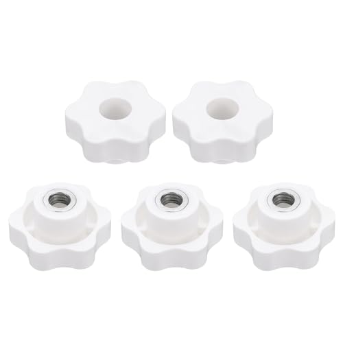 HARFINGTON 5pcs Star Knobs M10 Female Thread 48mm Head Iron Insert White - color: White, size: M10 x 48mm