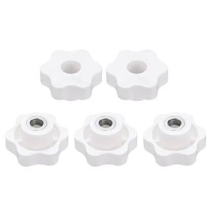 HARFINGTON 5pcs Star Knobs M10 Female Thread 48mm Head Iron Insert White - color: White, size: M10 x 48mm