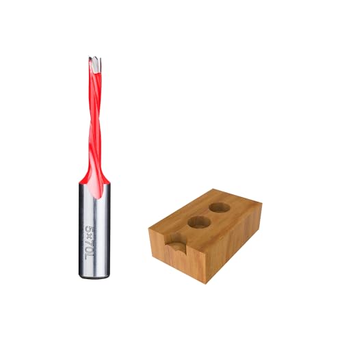 HUHAO 5mm Carbide Tipped Brad Point Boring Bit, Left Hand Dowel Drill Bits - size: 5mm Dia x 70mm Long x 10mm Shank L