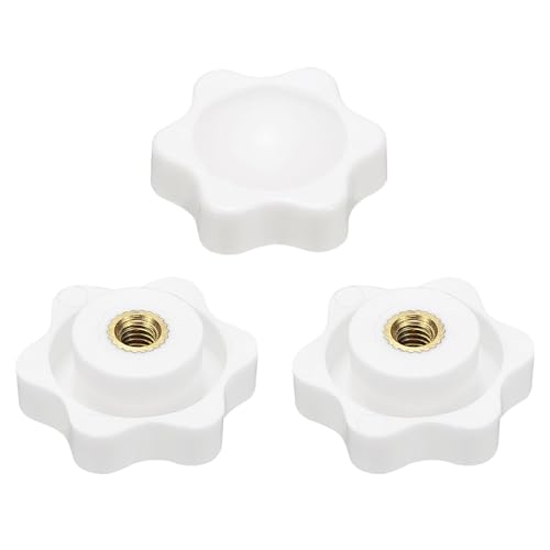 HARFINGTON Star Knob M4 Female Thread 25mm Head Brass Insert White 3pcs - color: White, size: M4 x 25mm