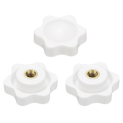 HARFINGTON Star Knob M4 Female Thread 25mm Head Brass Insert White 3pcs - color: White, size: M4 x 25mm