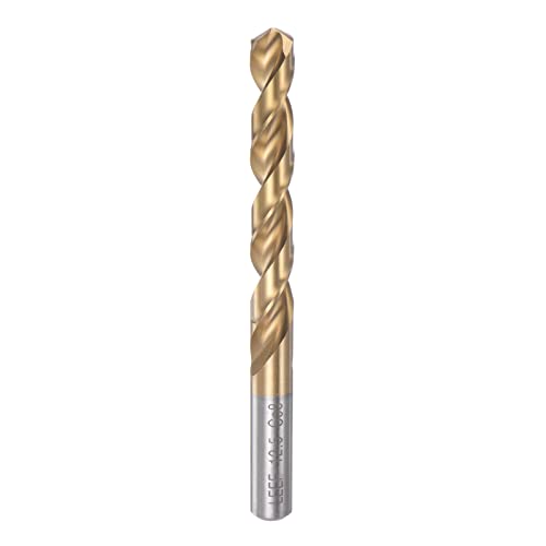 HARFINGTON Twist Drill Bit 12.5mm Titanium Coated (HSS-E) M42 High Speed Steel 8% Cobalt Straight Shank for Stainless Steel Aluminum Alloy Metal - size: 12.5mm