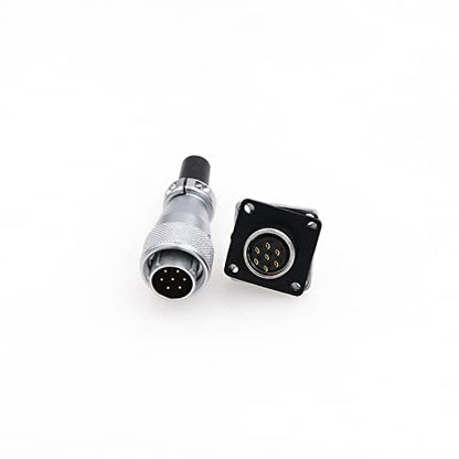 WS16 7 Pin Aviation Connector Waterproof Plug Male Female Square Socket Metal Threaded Signal LED Industrial Equipment - size: 7Pin
