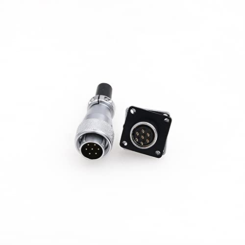 WS16 7 Pin Aviation Connector Waterproof Plug Male Female Square Socket Metal Threaded Signal LED Industrial Equipment - size: 7Pin