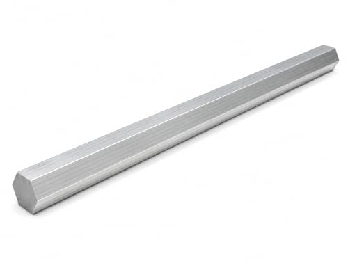 6061 Hex USA Aluminum Solid Bar - Extruded Lathe Stock, 13" Length, US Material (1/2") - size: 1/2"