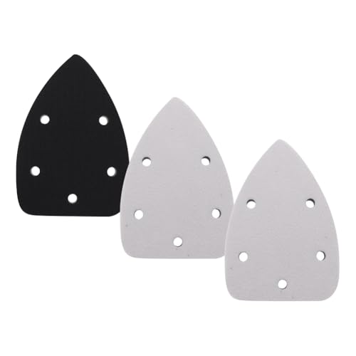3 Pcs 5 Holes Foam Sanding Pads Triangle Detail Sander Pads Sponge Sandpaper Backing Pad Buffer Mouse Sander Interface Pad Replacement for Increasing Flexibility