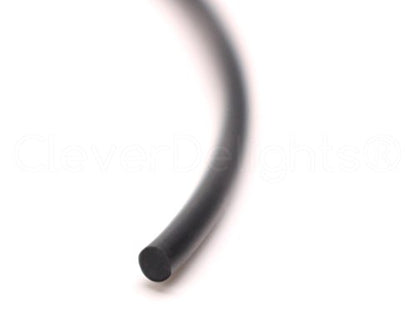 CleverDelights Black 3mm Solid Rubber Cord - 30 Feet
