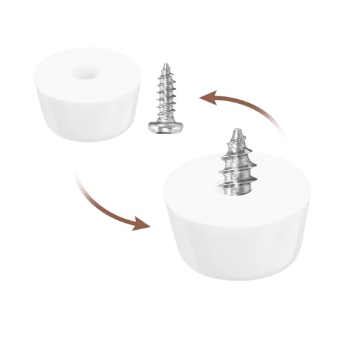 uxcell 8Pcs Rubber Bumper Feet, 0.31" H x0.55 W Round Pads with Stainless Steel Washer and Screws for Furniture, Appliances, Electronics - size: 0.31" H x0.55" W