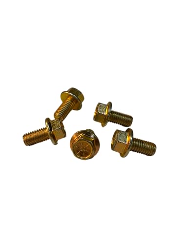 (100 Pieces) 3/8-16x3/4 Grade 8 Hex Flange Bolts Screws UNC Coarse Full Threads Zinc Yellow Trivalent
