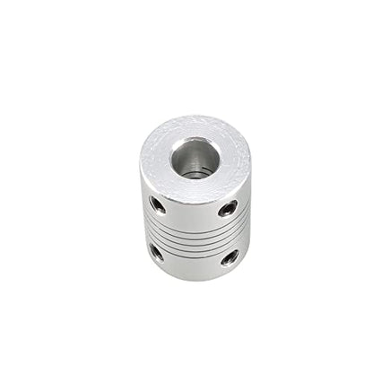 uxcell 6.35mm to 8mm Aluminum Alloy Shaft Coupling L25xD19 Silver 5pcs