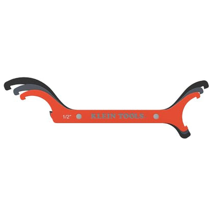 KLEIN TOOLS 50901R Conduit Locknut Wrench Set, Straight, 3-Piece - style: Flat