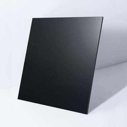 Black Plastic Board High Density Polyethylene Sheet HDPE 1/4 Thick, 12x12 inch, 3 pcs