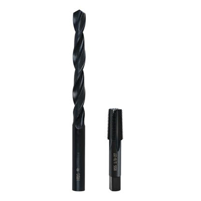 1/8-27 NPT Pipe Tap and R drill Set,Hand Threading Plumbing Tap Set - size: 1/8"-27 NPT Tap, R Drill