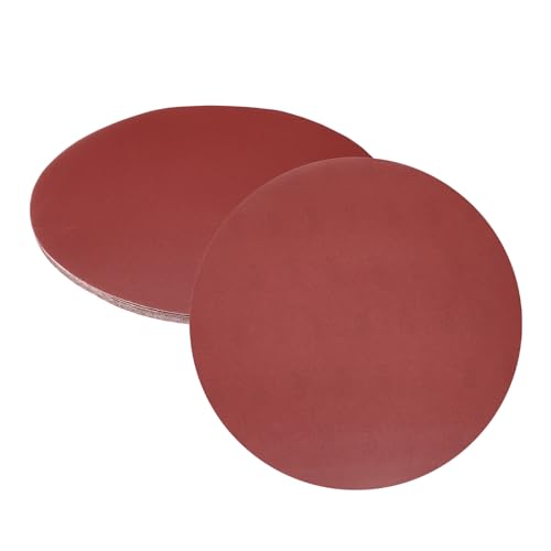 uxcell 8pcs 12-Inch PSA Sanding Discs, 400 Grits Aluminum Oxide Self Adhesive Stick Back Sandpapers, No-Hole Round Wet/Dry Sander Papers, Sand Auto Car Paint, Wood, Metal - size: 400 Grits