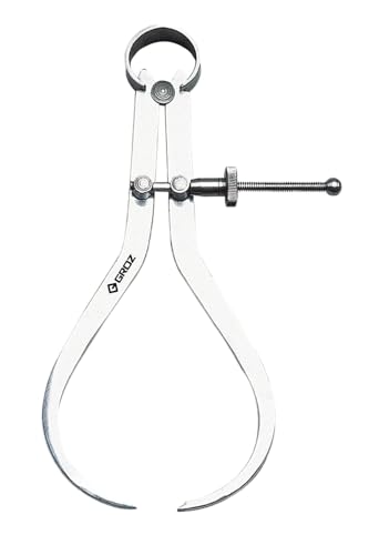 Groz 01414 10" Spring Outside Caliper, Matte Finish, with Solid Nut - size: 10 Inch