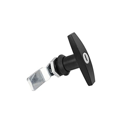2 Packs T-Handle Door Lock, Truck Camper Trailer Locking Latch, Keyed Alike Black RV Garage Door Lock with 4 Keys for Cabinet Letter-Box Drawer, Black