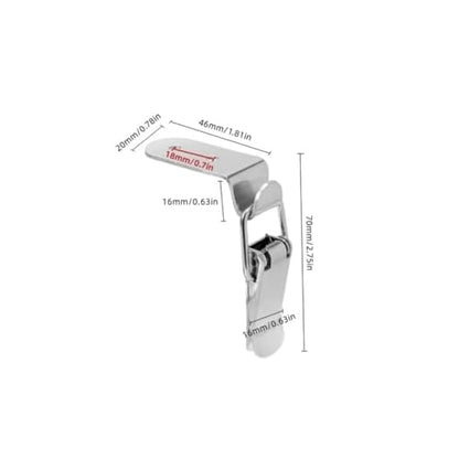 Latch 90 Degree Stainless Steel Spring Loaded Toggle Latch, Silver Catch Hasp Clamp Clip Lock with for Cabinet, Wooden Case, Box (70mm - 2 Pack)