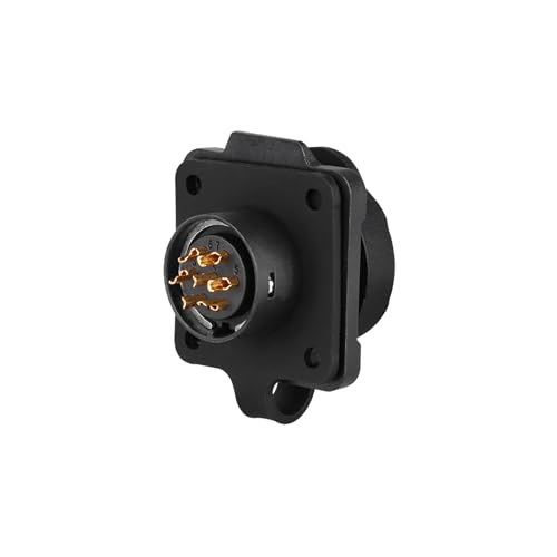 CNLINKO LP16 7-Pin Waterproof Connector with 1 Meter Cable, IP68 Circular Electrical Connector for Outdoor Automotive Machinery Quick Connect M16 Male Plug & Female Socket (7 Pin) - size: 7 Pin, style: 4-Hole Set/Plug with 1M Cable
