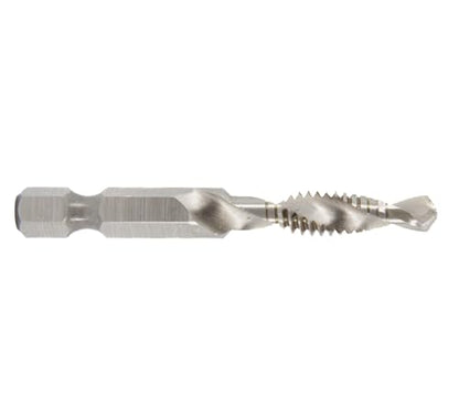 Drill America 5 Piece NC/NF Combined Drill Tap and Countersink Set with 1/4" Quick Change Hex Shank in Plastic Pouch Case - size: 5 Piece Set