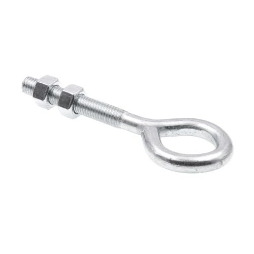 Prime-Line 9066972 Eye Bolts with Nuts, 1/2 in.-13 x 6 in., Zinc Plated Steel (10 Pack)