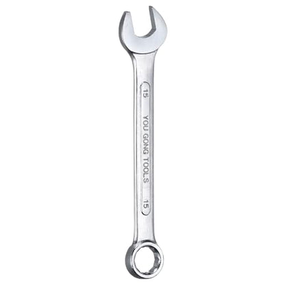 HARFINGTON Metric Combination Wrench, 15mm Open End & 15-Degree Offset - size: 15mm