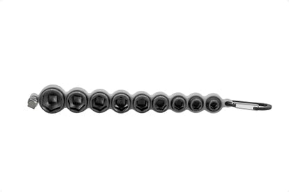 VEGA 3/8 Socket Set SAE - Mechanics Tool Set Impact Grade Socket and Socket Adapter. Includes Holder and Carabiner (10pc) - style: SAE