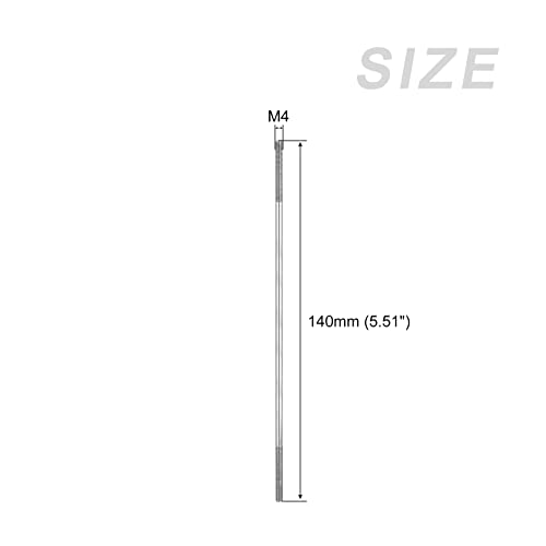 METALLIXITY Double Ended Stud Screws (M4 Thread 140mm Length) 10pcs, 304 Stainless Steel Dual Threaded Rod Bolts - for House Maintenance - size: M4x140mm
