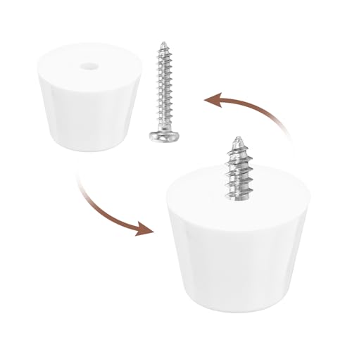 uxcell 8Pcs Rubber Bumper Feet, 0.55" H x0.67 W Round Pads with Stainless Steel Washer and Screws for Furniture, Appliances, Electronics - size: 0.55" H x0.67" W