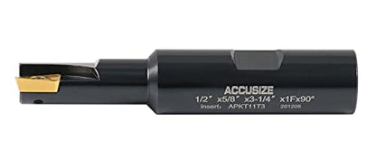 Accusize Industrial Tools 1/2'' 90 Deg Square Shoulder Indexable End Mill with Carbide Apkt11T3 Inserts, 0056-0913 - size: 1/2" Cut, 5/8" Shk, 1 Fl