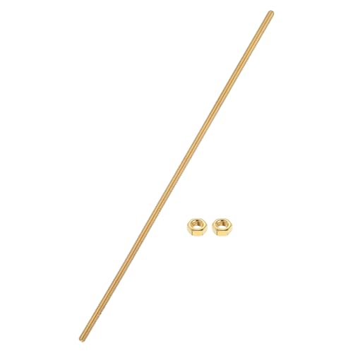 uxcell Brass Fully Threaded Rod, M4x0.7mm Pitch Right Hand Threads Studs with Solid Brass Hex Nuts, 200mm/8 Long Threaded Screw Rods Fasteners for Anchors Bolts Hangers Clamps - size: M4x0.7mmmm200mm