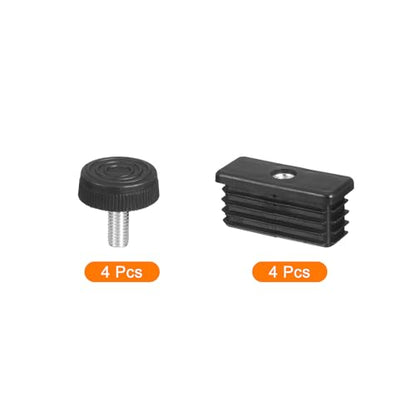uxcell 4 Set Leveling Feet, 20x50mm Plastic Adjustable Furniture Leg Leveling Rectangle Tube Insert Screw-in Glide Levelers Fit Hole 20mm for Table Chair Furniture, Black - size: 20x50mm