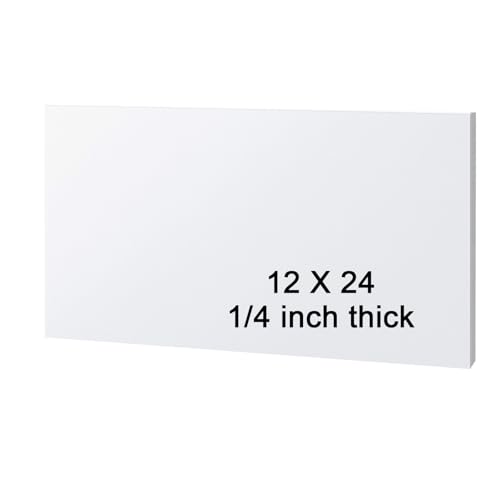 HDPE Sheet 1/4-12" x 24" High Density Polyethylene Sheets with Protective Film 1/4 Thick HDPE Plastic Sheet Board Solid Plastic Block for Flat Panel DIY Projects Machining Home (White) - color: White, size: 12“x24"x1/4"