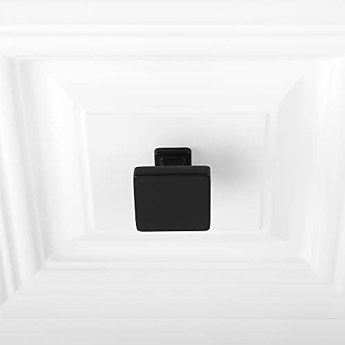 KOOFIZO 20 Pack Matte Black Cabinet Knobs, Square Single Hole Pulls K08 - color: Black, size: Knob 1 - 20Pcs, style: Modern