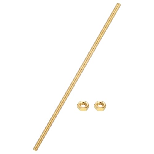 uxcell Brass Fully Threaded Rod, M6x1mm Pitch Right Hand Threads Studs with Solid Brass Hex Nuts, 200mm/8 Long Threaded Screw Rods Fasteners for Anchors Bolts Hangers Clamps - size: M6x1mmmm200mm
