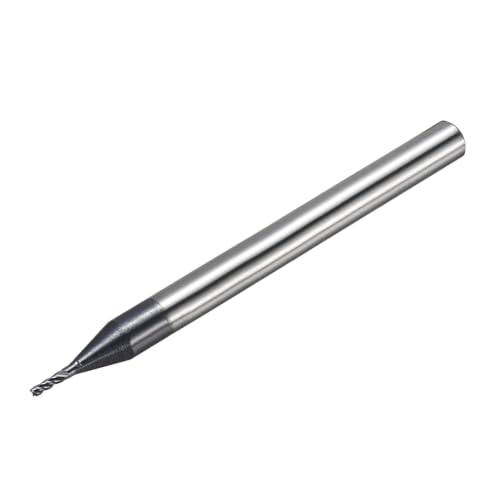 1mm Carbide End Mill, 3mm Cut L, 50mm L, 4mm Shank, Black - color: Black, size: 1mm Dia,3mm CL,50mm L,4mm Shank