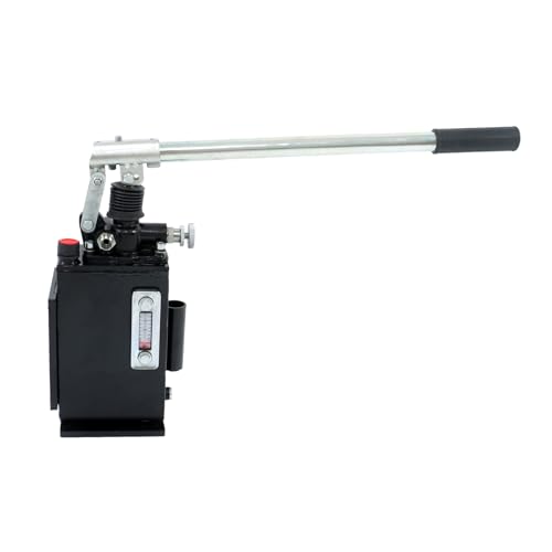 Hydraulic Piston Hand Pump with Release Knob for Single Acting Cylinder, Manual Single Acting Hydraulic Pump with 3-Quart Steel Vertical Tank, 1.5 CID, 3,600 PSI, 3/8" NPTF