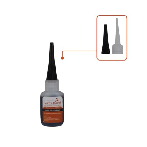 Let's Bond 0.5 oz Black Premium Cyanoacrylate, Medium Viscosity, 300 CPS - size: 0.5 oz