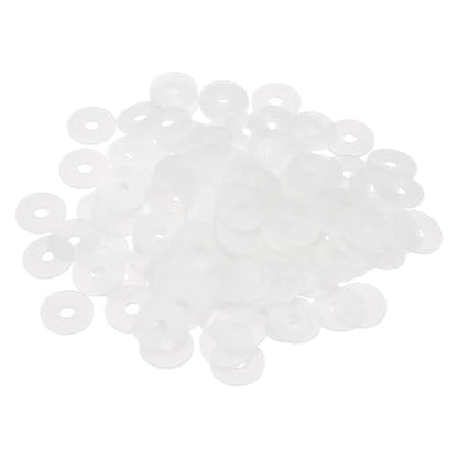 PATIKIL 125 Pcs Nylon Flat Washer M3 3mm ID 12mm OD 1mm THK White - color: White, size: 3mm x 12mm x 1mm