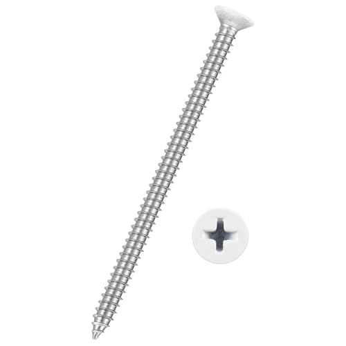 50pcs Phillips Wood Screws #10x3 304 Stainless Steel White Head - color: White Head, size: #10x3"
