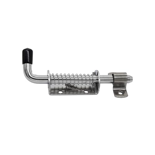 MARINE CITY Spring Latch Barrel Bolt with Cradle, 304 Stainless Steel, Heavy-Duty, Corrosion-Resistant, 5" for Marines, Boats, Yachts, Garage Accessories (Pack of 1) - size: 5 Inches