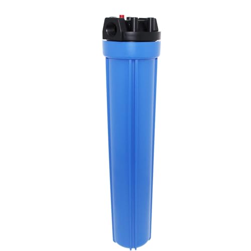 Neo-Pure 20" Standard Water Filter Housing with 3/4" FPT Inlet and Outlet, Black Polypropylene Cap and Blue Sump, Includes Pressure Relief Button, Ideal for Whole House Filtration Systems