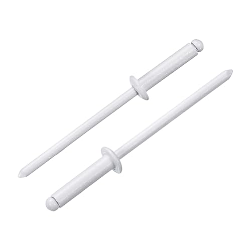 uxcell 100Pcs 1/8" x1/2" Aluminum Blind Rivets, Aluminum Grip and Steel Mandrel, Dome Head Long Split Rivets for Metal, Furniture, Automotive, White - color: White, size: 1/8"x1/2"