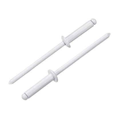 uxcell 100Pcs 1/8" x1/2" Aluminum Blind Rivets, Aluminum Grip and Steel Mandrel, Dome Head Long Split Rivets for Metal, Furniture, Automotive, White - color: White, size: 1/8"x1/2"
