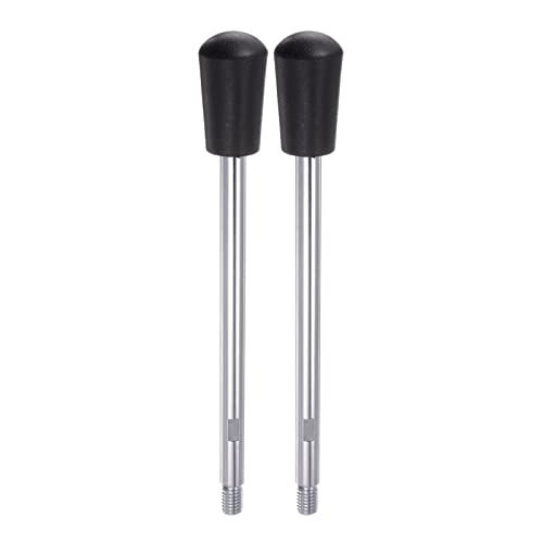 HARFINGTON 2pcs Clamping Handles M10 Thread 200mm (8") Length Chrome Plated Revolving Crank Handle Grip Handwheel Screw Stem for Lathe Machine - size: M10 x 200mm
